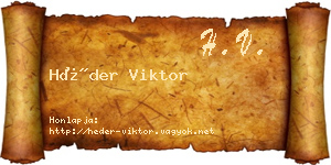 Héder Viktor névjegykártya